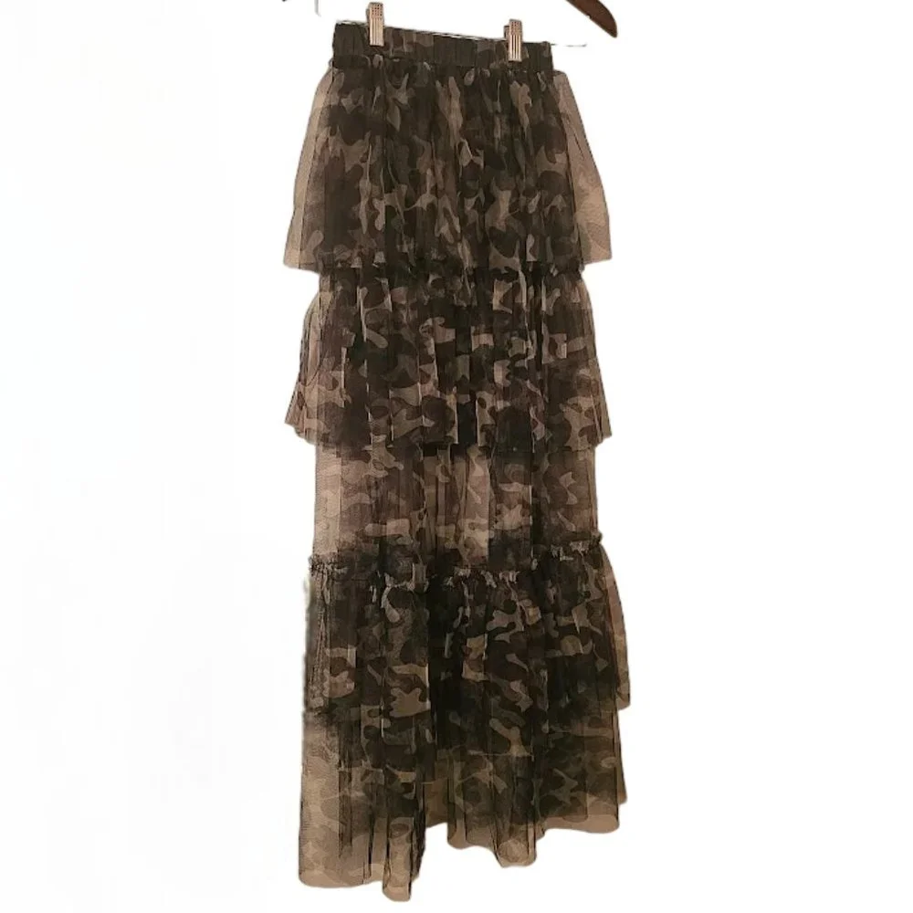 NWOT | Gorgeous | Tulle & Camo | Layered | Maxi Skirt | Size: 3XL - Picture 3 of 14